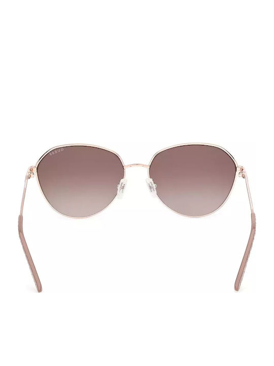 Guess Ochelari De Soare Pentru Femei Cu Ramă Metalică Neagră Și Lentile Maro Degrade GU00148 58F