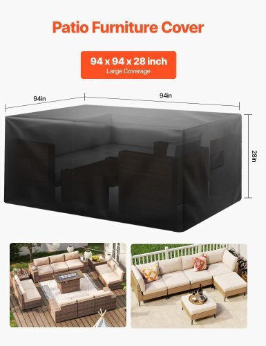 Vevor Waterproof Protective Sofa Cover 420x420x28cm In Black Color