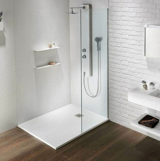 Sirene Γρανίτης Ντουζιέρα 100x80cm Λευκή