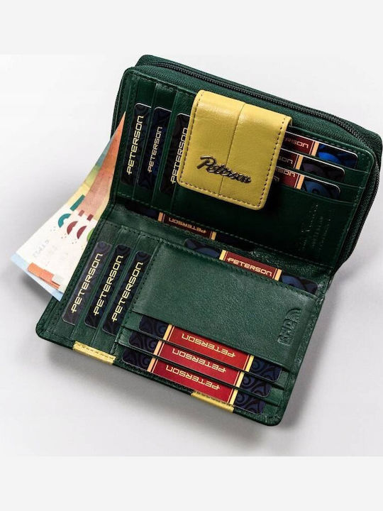 Large Leather Women's Wallet with RFID Green