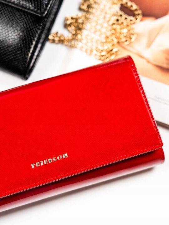 Leather Women's Wallet with RFID Red
