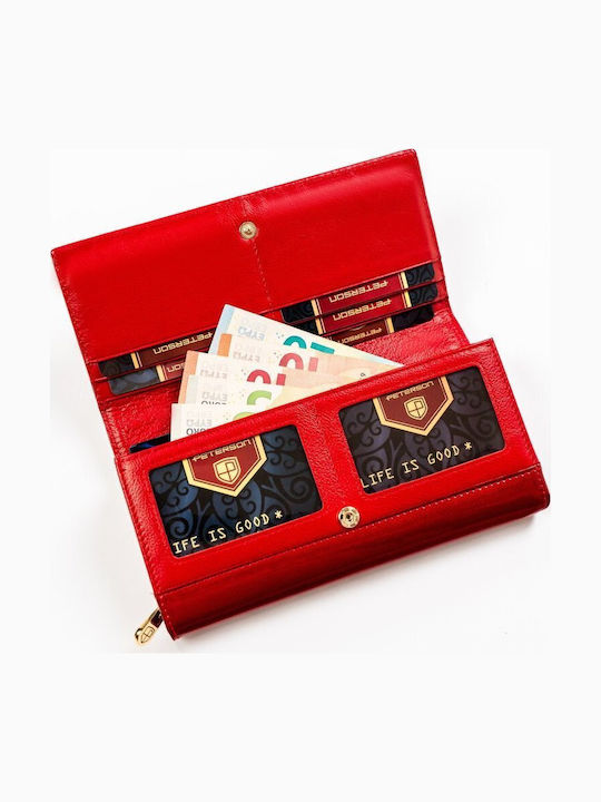 Leather Women's Wallet with RFID Red