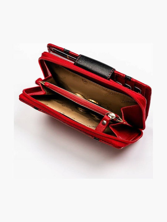 Large Leather Women's Wallet with RFID Red
