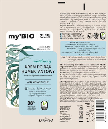 Farmona Light Ενυδατική & Αναπλαστική Κρέμα Χεριών 100ml