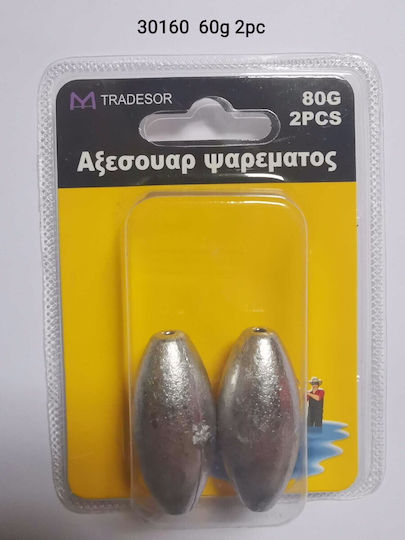 Greutate Sinker De Plumb Pentru Pescuit 60gr Set 2 Bucăți