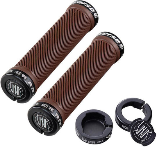 Reverse Grip Nico Vink Lock On 30mm Maro Negru Mânere Pentru Ghidon De Bicicletă