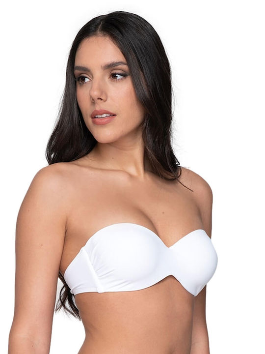 Blue Sense Fără bretele Top bikini Alb