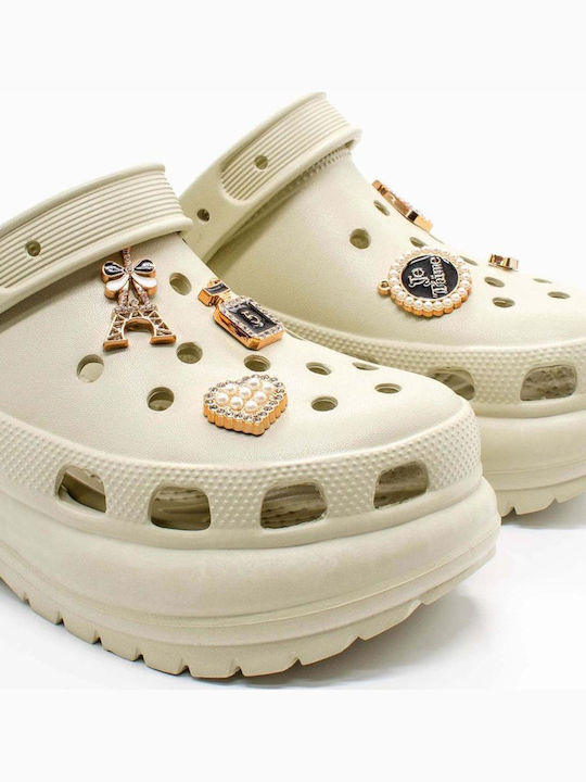 Seven Damen Clogs Beige