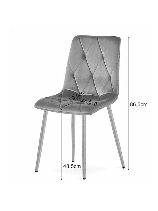 Kitchen Velvet Chair Brown Velvet 60x50x50cm 2pcs