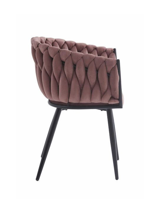 Dining Room Velvet Chair Dark Pink 68x53x63cm 2pcs