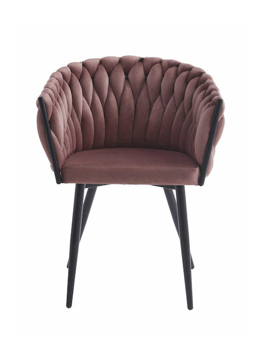 Dining Room Velvet Chair Dark Pink 68x53x63cm 2pcs
