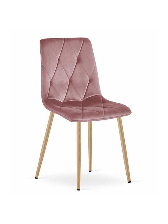 Καρέκλες Κουζίνας Βελούδινες Pink Velvet 2τμχ 60x50x50εκ.