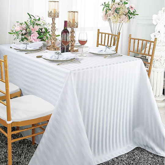 Kotonia Home Față de masă Din Bumbac Set Alb 150x240cm