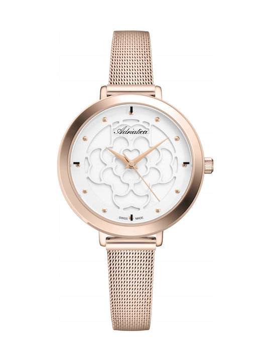 Set Damenuhr 36mm Batterie mit Rose Gold Rostfreier Stahlarmband