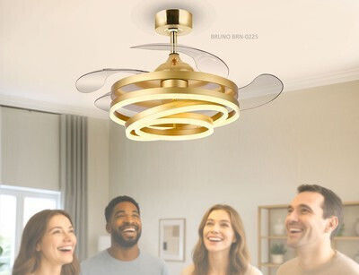 Bruno Deckenventilator 106.68cm mit Leuchte Transparent / Gold