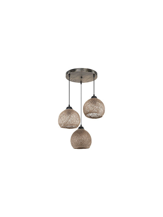Pakketo PWL-1121 Pendant Light Brown Boho with Socket E27 40x40x75cm