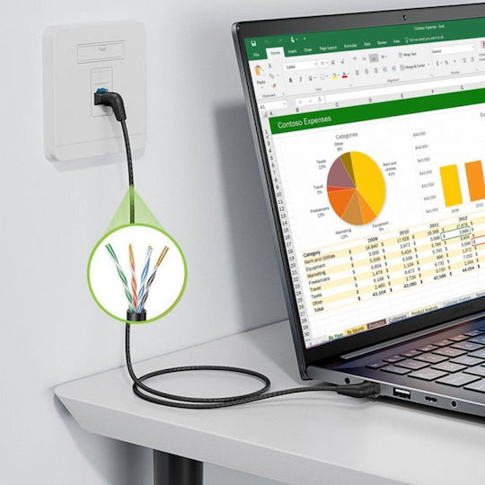 Techly U/UTP Cat.6a (Gigabit) Cablu De Rețea Ethernet 0.5m Negru