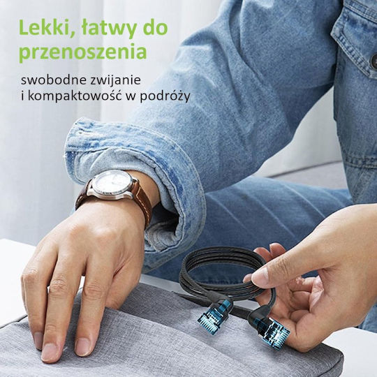 Techly U/UTP Cat.6a (Gigabit) Cablu De Rețea Ethernet 0.5m Negru