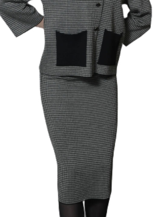 Fustă Carou Silver/Black