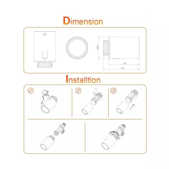 Kit Supapă Termostatică Pentru Radiator Smart Hub Radiator Mentor Tszb201 2.1 Zigbee Lcd