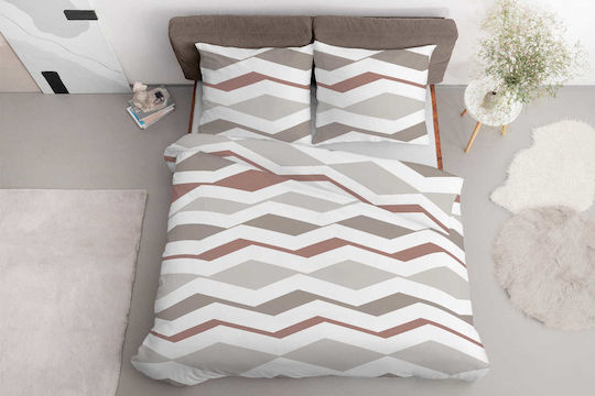 Detexpol Set Duvet Cover 220x200cm Queen Size with 2 Pillowcases Beige