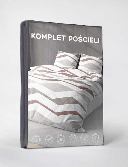 Detexpol Set Duvet Cover 220x200cm Queen Size with 2 Pillowcases Beige