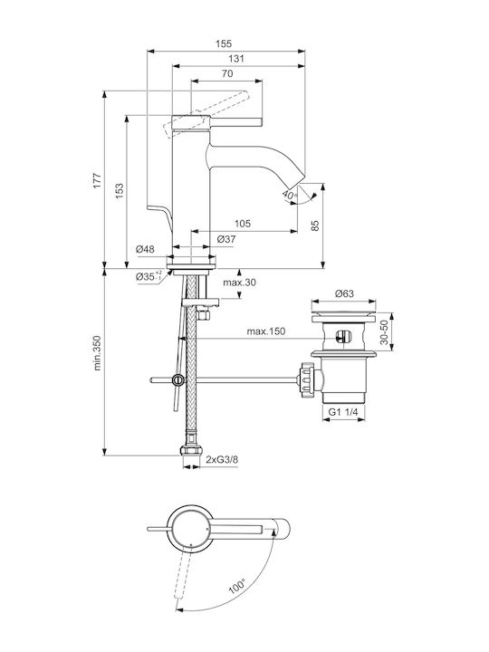 Ideal Standard Миксер Смесител за мивка