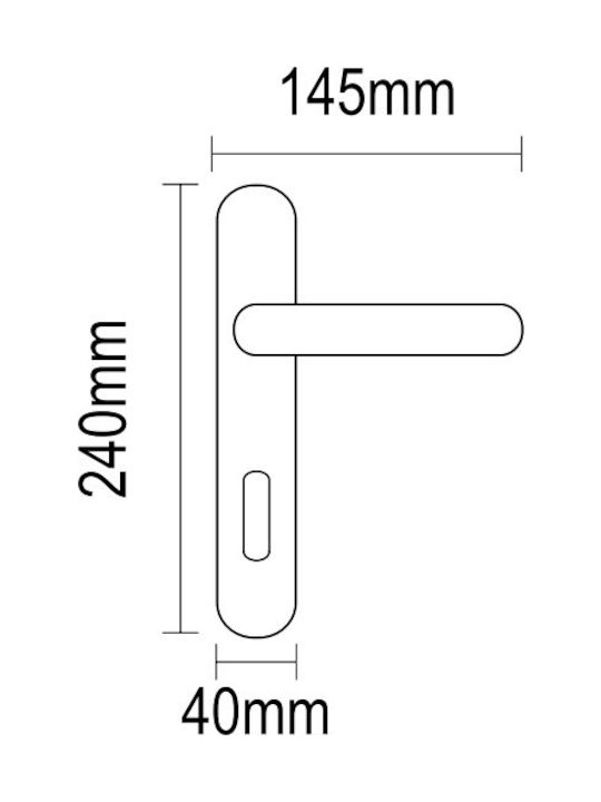 Viometale Front Door Lever Plate Right Inox Matt - Chrome Viometale Front Door Lever Plate Right Inox Matt - Chrome