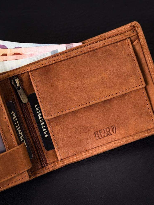 Кожен Мъжки Портфейл с RFID Кафяв