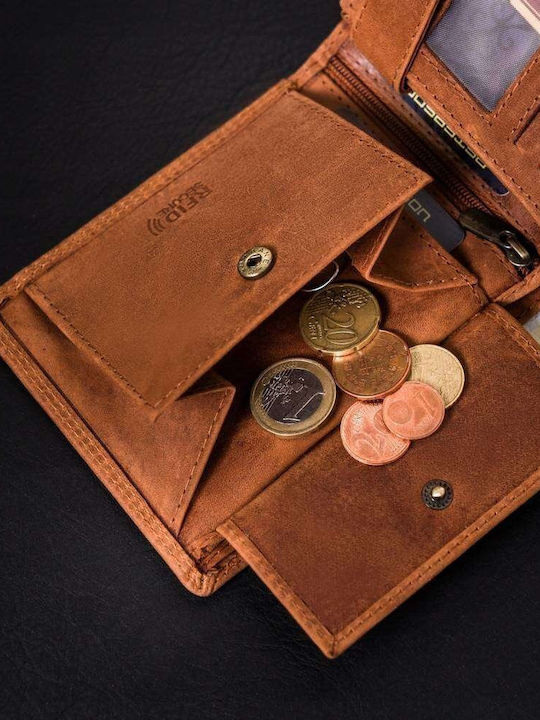 Leder Herren Geldbörse mit RFID Braun