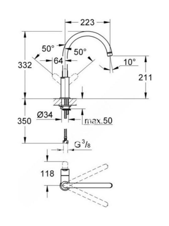 Grohe Настолен Сребрист 31374001 Grohe Настолен Сребрист 31374001