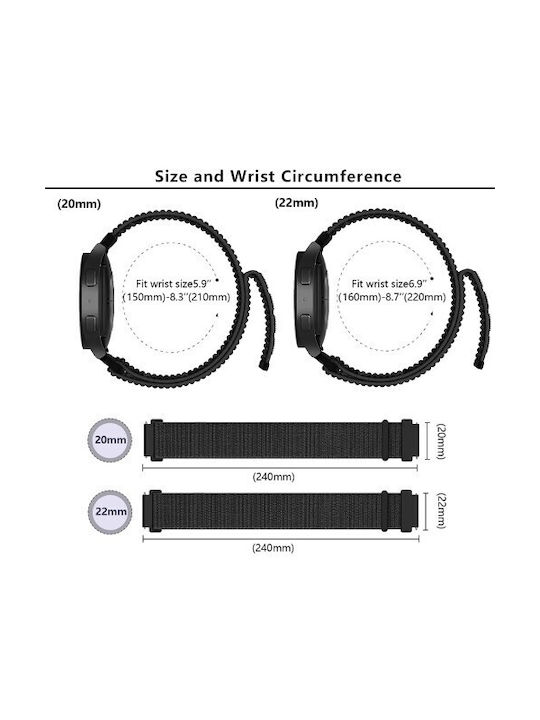 Kalebol Strap Fabric Blue (Samsung Gear SportApple Watch 38/40/41/42mm3Garmin Venu 2 PlusAmazfit GTSHaylou LS02)