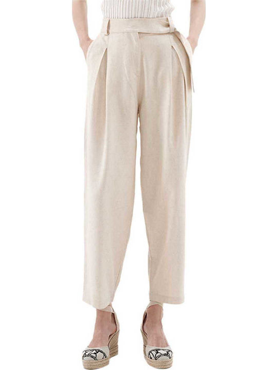 Damen Stoff Hose Ecru