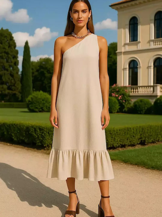 Summer Midi Dress Beige