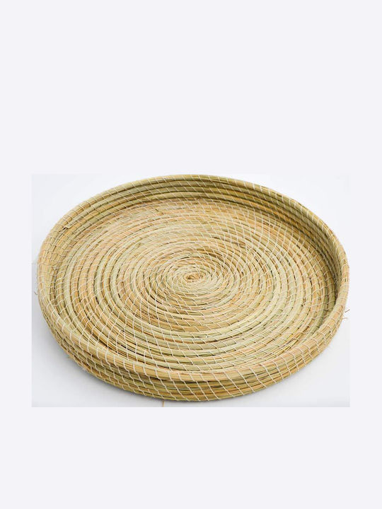 Wicker Round Decorative Tray 40x40cm