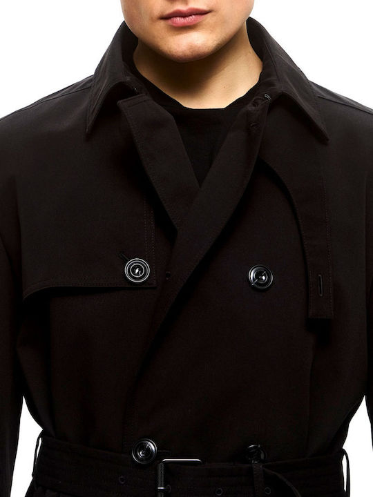 Maluks2511 Herren Mantel Schwarz