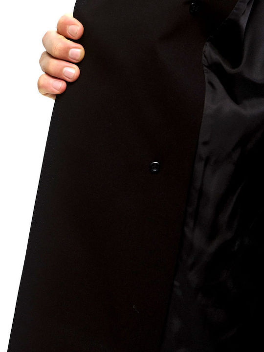 Maluks2511 Herren Mantel Schwarz