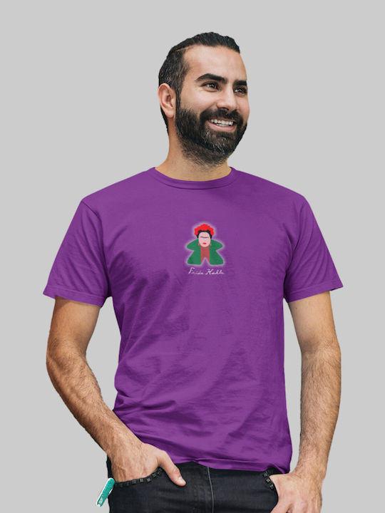 Tricou Frida Kahlo Meeple Roz Pală