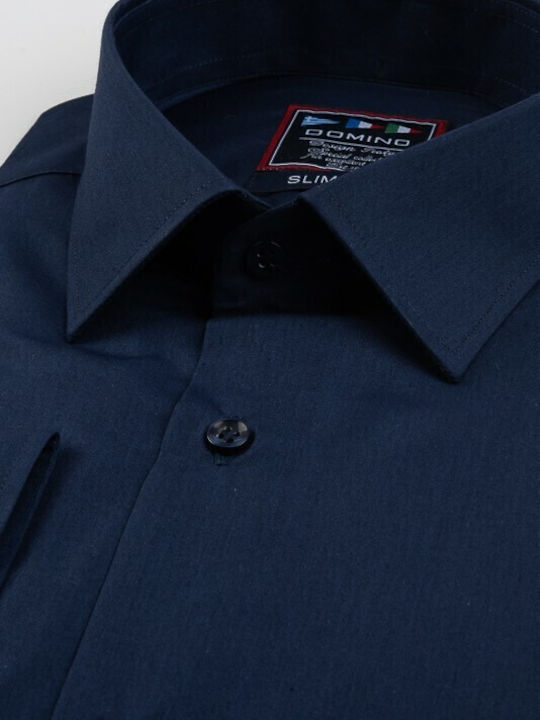 Poligianni-domino Υποκάμισο Slim Fit 20502-16 Μπλε