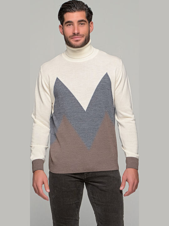 Phoenix Wool Men's Knitted Turtleneck 1310100 Ecru