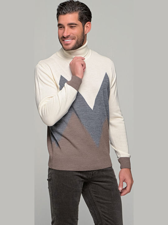 Phoenix Wool Men's Knitted Turtleneck 1310100 Ecru