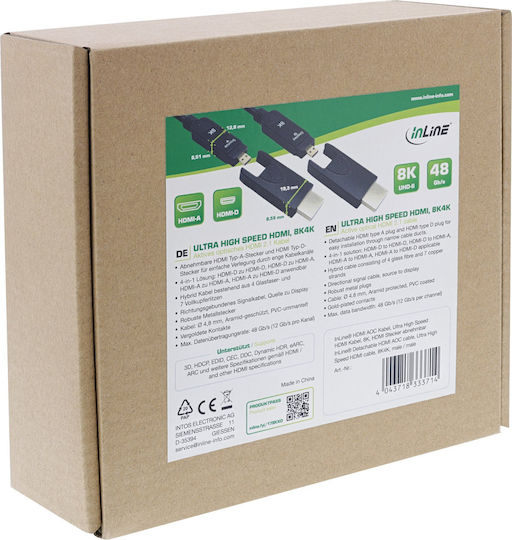 Manhattan Cable HDMI male - HDMI male 15m Μαύρο