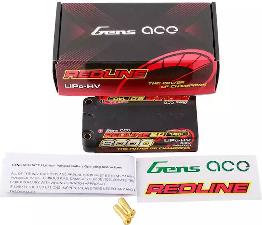 Gens Ace Redline Li-Po Batterie 3.8V 8000mAh 140C 1S für RC-Fahrzeug