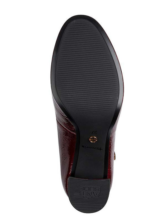 Pumps mit Riemchen Burgundisch
