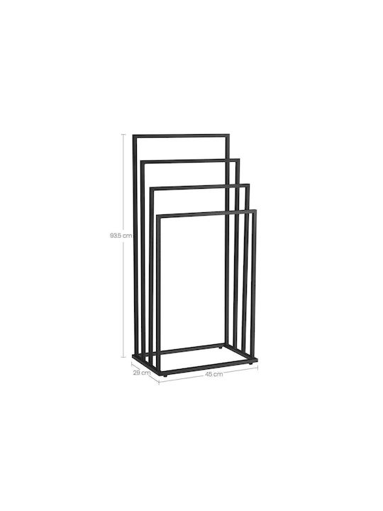 Raft de haine de Baie Simplu ​93.5x93.5cm Inox Negru
