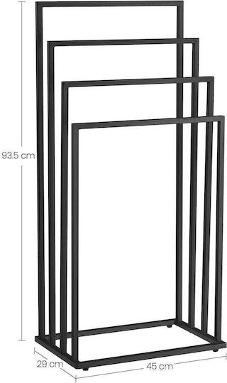 Freistehender Kleiderständer Badezimmer Einzeln ​93.5x93.5cm Inox Schwarz