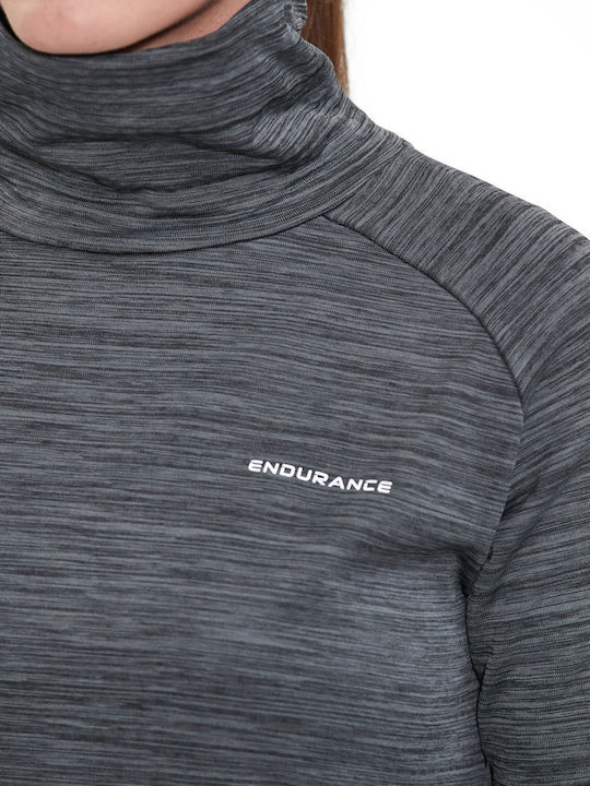 Endurance Bluza L S Littao Melange Tricotată 1001 Negră