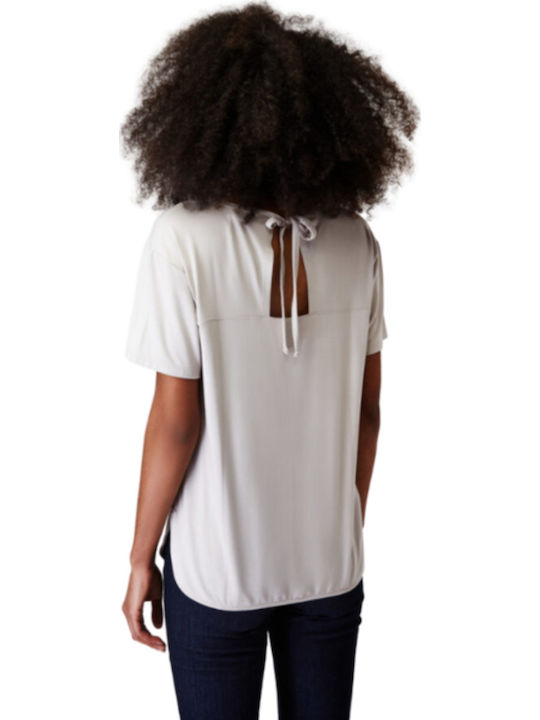 Sarah Lawrence S M Mako T-shirt Face Print Ecru Γυναικείο