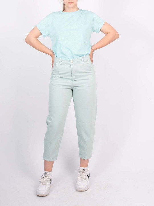 Jean Mom Fit Türkis