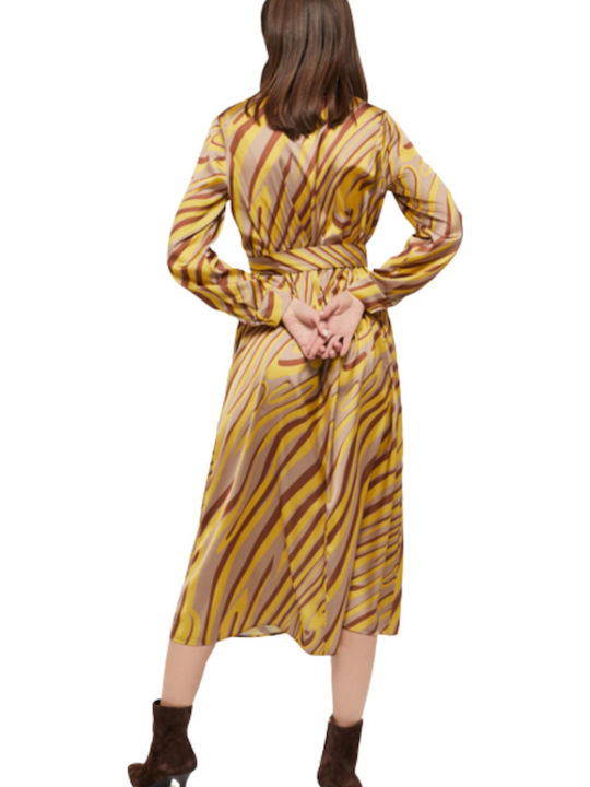 Pennyblack Reame Dress Multi Yellow Brown Beige Women's